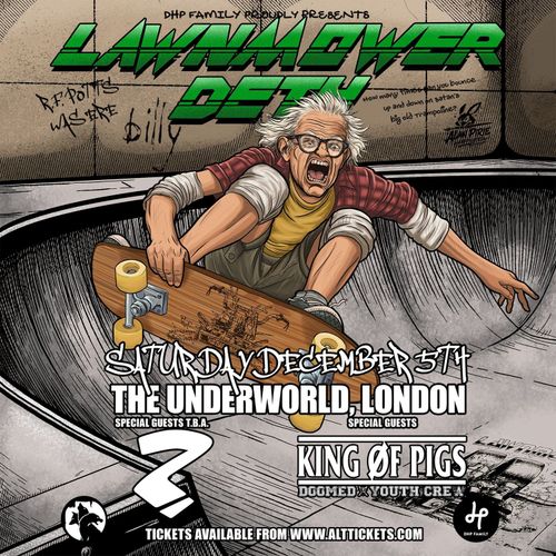 LAWN MOWER DEATH DOGMED, YOUTH CREW, KING ØF PIGS at The Underworld on 5 December 2026 gig poster