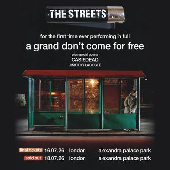 THE STREETS Jimothy Lacoste, CASisDEAD july 2026 tour poster