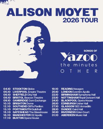ALISON MOYET 2026 TOUR Alison Moyet at Beacon Theatre on 8 October 2026 gig poster