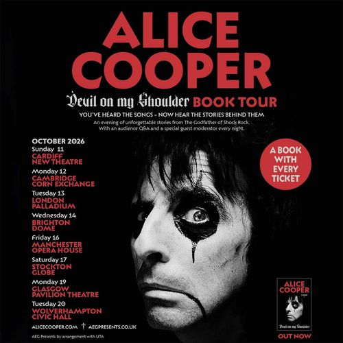 Alice Cooper - Devil on my Shoulder Book Tour Alice Cooper, Alice Cooper october 2026 tour poster