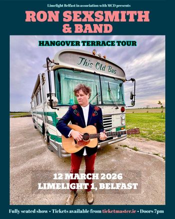 HANGOVER TERRACE TOUR RON SEXSMITH & BAND at Limelight 1 on 12 March 2026 gig poster