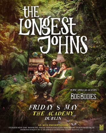 The Longest Johns bog bodies at The Academy on 8 May 2026 gig poster