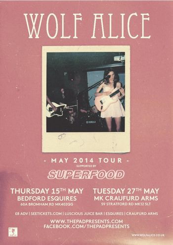 WOLF ALICE - MAY 2014 TOUR Wolf Alice, Superfood may 2014 tour poster