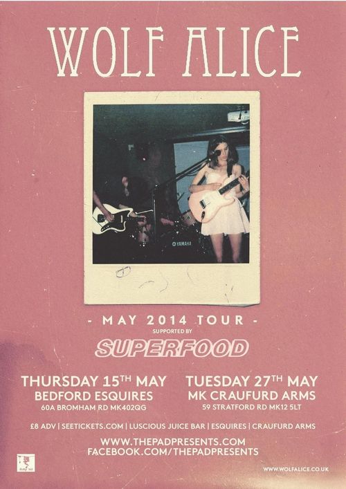 WOLF ALICE - MAY 2014 TOUR Wolf Alice, Superfood may 2014 tour poster
