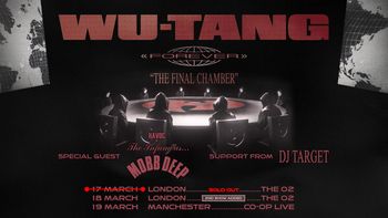 WU-TANG "FOREVER" "THE FINAL CHAMBER" Wu‐Tang Clan, DJ Target, MOBB DEEP march 2026 tour poster