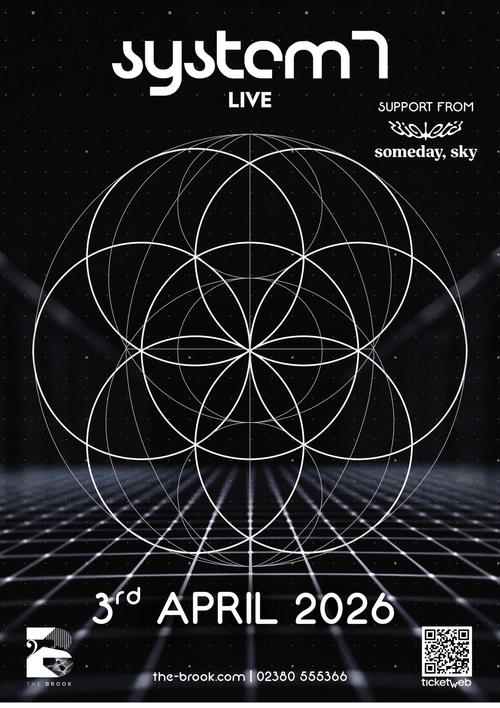 system7 LIVE SOMEDAY, SKY, System 7 at The Brook on 3 April 2026 gig poster