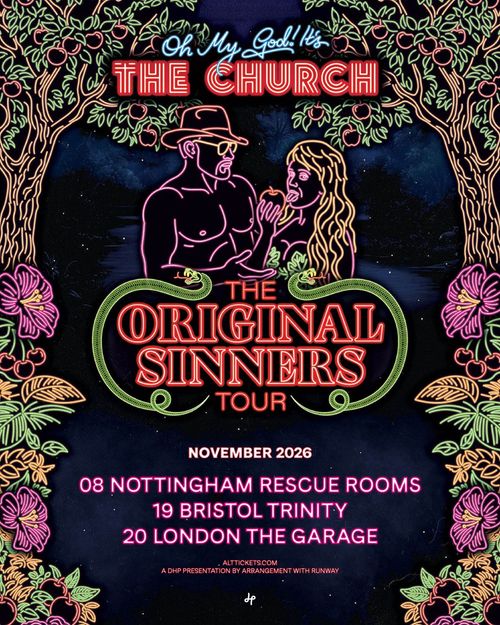THE ORIGINAL SINNERS TOUR OH MY GOD! IT'S THE CHURCH november 2026 tour poster