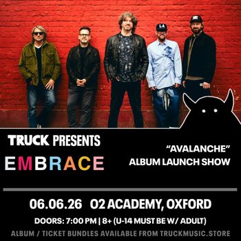 EMBRACE at O2 Academy on 6 June 2026 gig poster