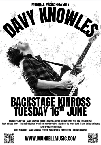 Davy Knowles at Backstage on 16 June 2026 gig poster