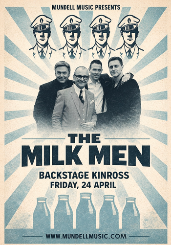 THE MILK MEN at Backstage on 24 April 2026 gig poster