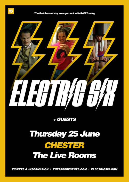 ELECTRIC SIX at The Live Rooms on 25 June 2026 gig poster