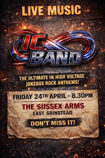 IC BAND at THE SUSSEX ARMS on 24 April 2026 gig poster