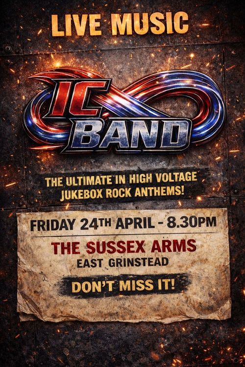 IC BAND at THE SUSSEX ARMS on 24 April 2026 gig poster