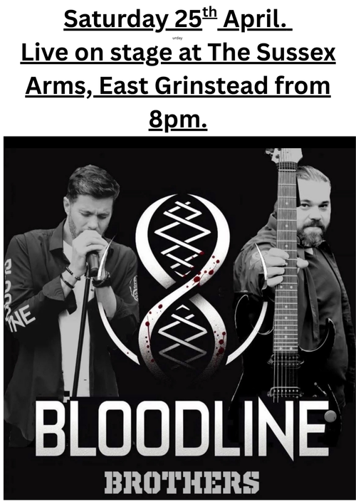 BLOODLINE BROTHERS at The Sussex Arms on 25 April 2026 gig poster