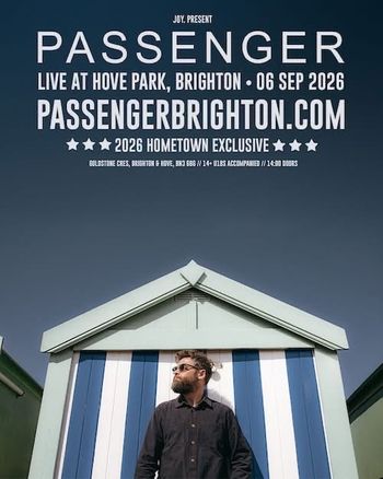 PASSENGER at Hove Park on 6 September 2026 gig poster