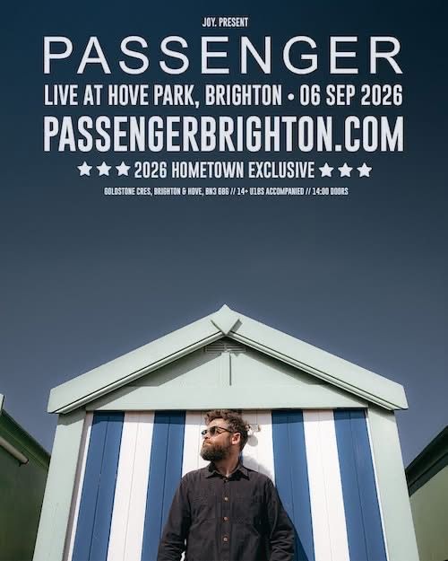PASSENGER at Hove Park on 6 September 2026 gig poster