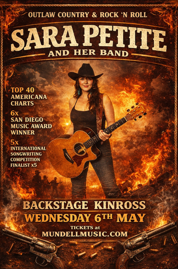 SARA PETITE AND HER BAND Sara Petite at Backstage on 6 May 2026 gig poster