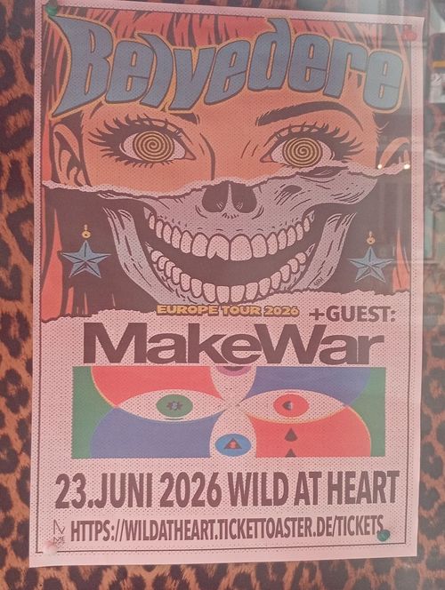 Belvedere MakeWar at WILD AT HEART on 23 June 2026 gig poster