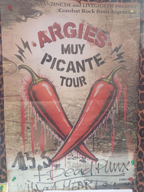 ARGIES MUY PICANTE TOUR Wild A Heart, Argies, Beau Punx at Wild at Heart on 15 May 2024 gig poster