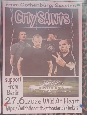 City Saints Buster Call at Wild At Heart on 27 June 2026 gig poster