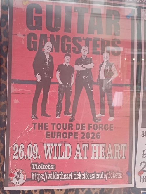GUITAR GANGSTERS at WILD AT HEART on 26 September 2026 gig poster