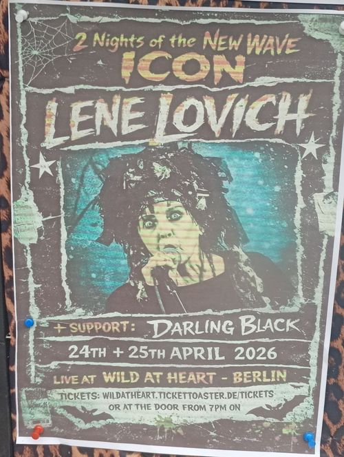 2 Nights of the New Wave Darling Black, Lene Lovich april 2026 tour poster