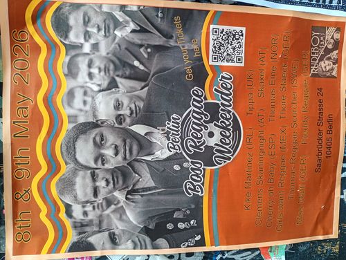 Berlin Boss Reggae Weekender Skaxel, Clemens Skanningnight, Freddy Reggae Scorcher, Thomas Eine, Kike Martinez, Miss Madi, Girls want Reggae, Tippa may 2026 tour poster