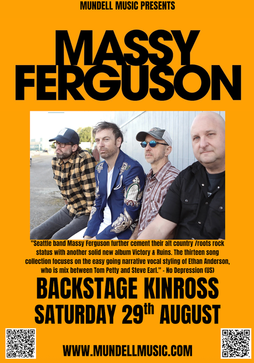MASSY FERGUSON at BACKSTAGE on 29 August 2026 gig poster