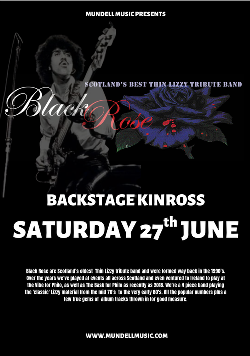 Black Rose at Backstage on 27 June 2026 gig poster