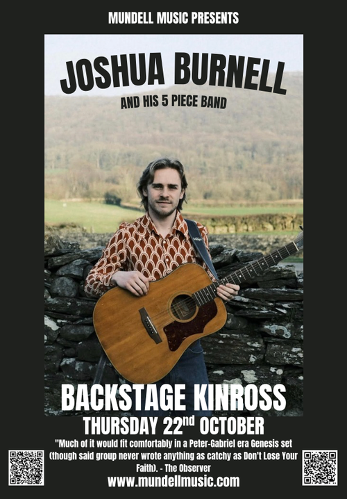JOSHUA BURNELL AND HIS 5 PIECE BAND JOSHUA BURNELL at BACKSTAGE on 22 October 2026 gig poster