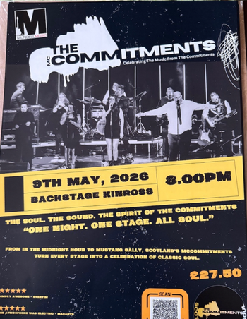 THE COMMITMENTS at Backstage on 9 May 2026 gig poster