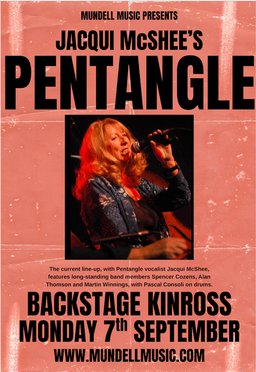 JACQUI McSHEE'S PENTANGLE Jacqui McShee’s Pentangle at Backstage on 7 September 2026 gig poster