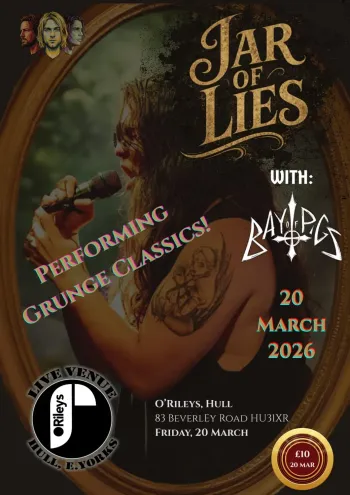 JAR OF LIES Bay of Pigs at O'Rileys on 20 March 2026 gig poster
