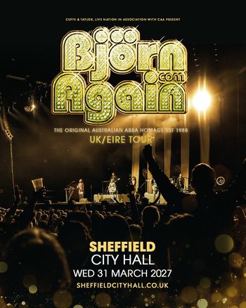 Björn Again at City Hall on 31 March 2027 gig poster