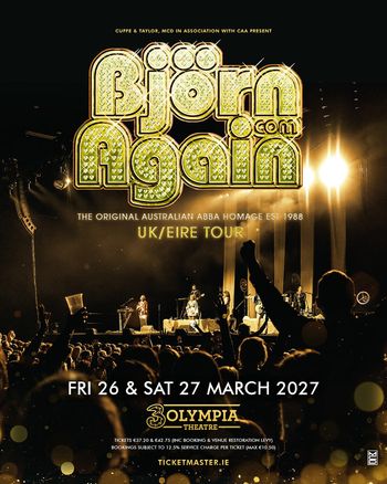 Bjorn Again - UK/Eire Tour Bjorn Again march 2027 tour poster