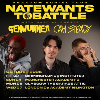 NateWantsToBattle Phantom Burial Tour Genrunner, Cam Steady, NateWantsToBattle october 2026 tour poster