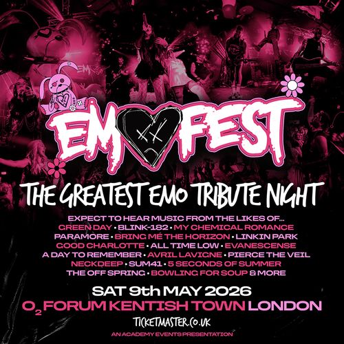 EMO FEST - The Greatest Emo Tribute Night Various Artists at O2 Forum Kentish Town on 9 May 2026 gig poster