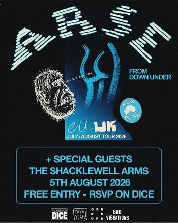 ARSE ARM at THE SHACKLEWELL ARMS on 5 August 2026 gig poster