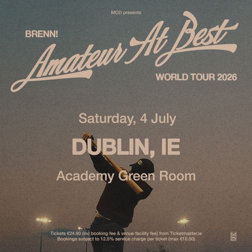 BRENN! Amateur At Best WORLD TOUR 2026 brenn. at Academy Green Room on 4 July 2026 gig poster