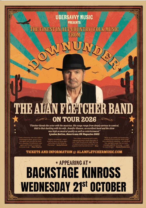 THE ALAN FLETCHER BAND ON TOUR 2026 ALAN FLETCHER BAND at Backstage on 21 October 2026 gig poster