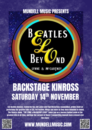 ELO Beatles Beyond at Backstage on 14 November 2026 gig poster