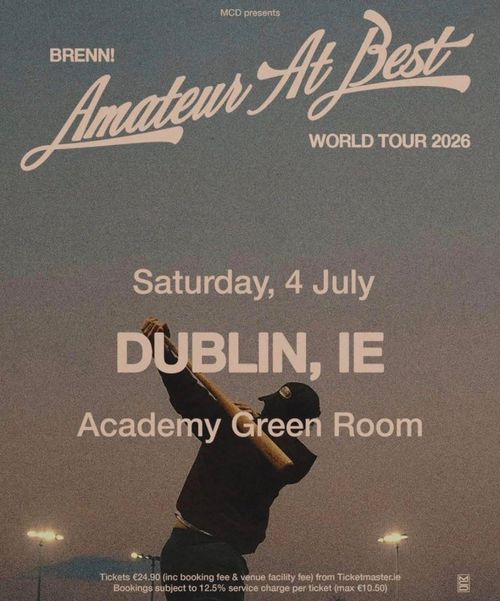 BRENN! Amateur At Best WORLD TOUR 2026 brenn! at Academy Green Room on 4 July 2026 gig poster