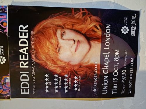 EDDI READER at Union Chapel on 15 October 2026 gig poster