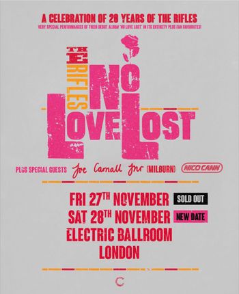 A Celebration of 20 Years of The Rifles Joe Carnall Jnr (Milburn), Nico Cann, The Rifles november 2026 tour poster