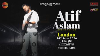 Atif Aslam - Live in the UK Atif Aslam at The O2 on 14 June 2026 gig poster