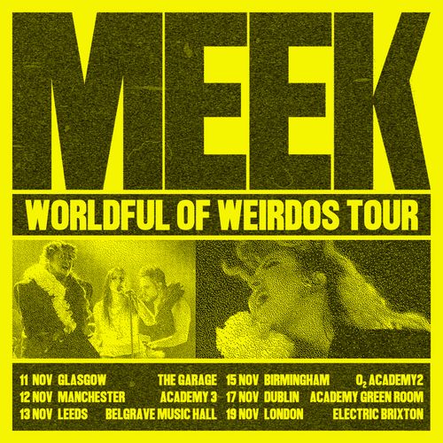 MEEK WORLDFUL OF WEIRDOS TOUR Georgia Meek, Meek, Meek november 2023 tour poster