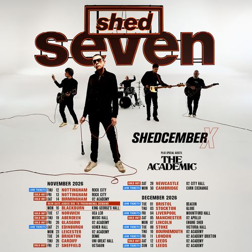 Shed Seven - SHEDCEMBER X Shed Seven, The Academic november 2026 to december 2026 tour poster