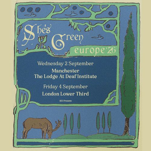 She's Green europe '26 she’s green september 2026 tour poster