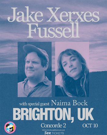 Jake Xerxes Fussell Naima Bock at Concorde 2 on 10 October 2026 gig poster
