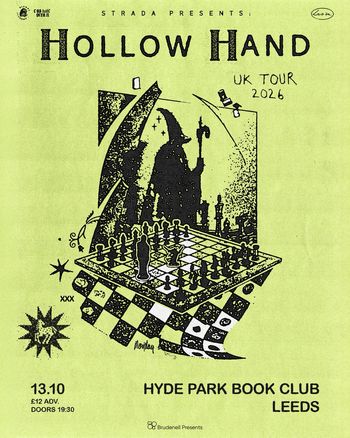 Hollow Hand UK Tour 2026 Hollow Hand at Hyde Park Book Club on 13 October 2026 gig poster